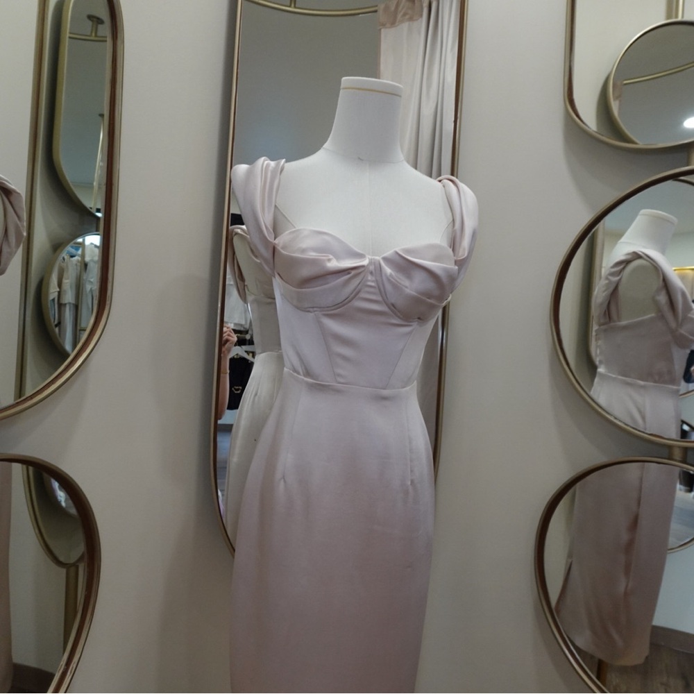 House of CB Pink Sheath Strapless Dress